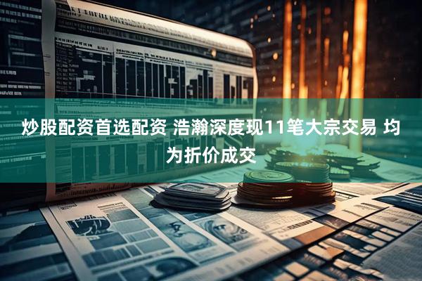 炒股配资首选配资 浩瀚深度现11笔大宗交易 均为折价成交